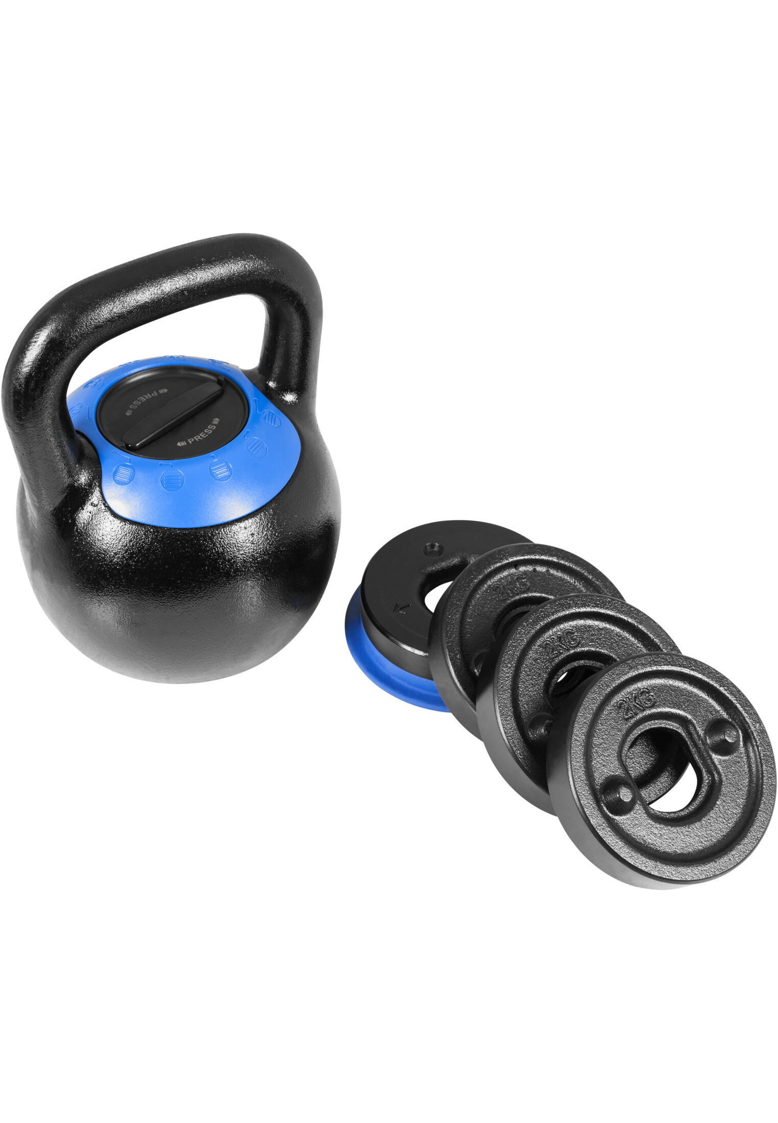KETTLEBELL RÉGLABLE DE 16KG A 24KG | MUSCULATION | VERSION DESIGN NOIR/BLEU 7/7