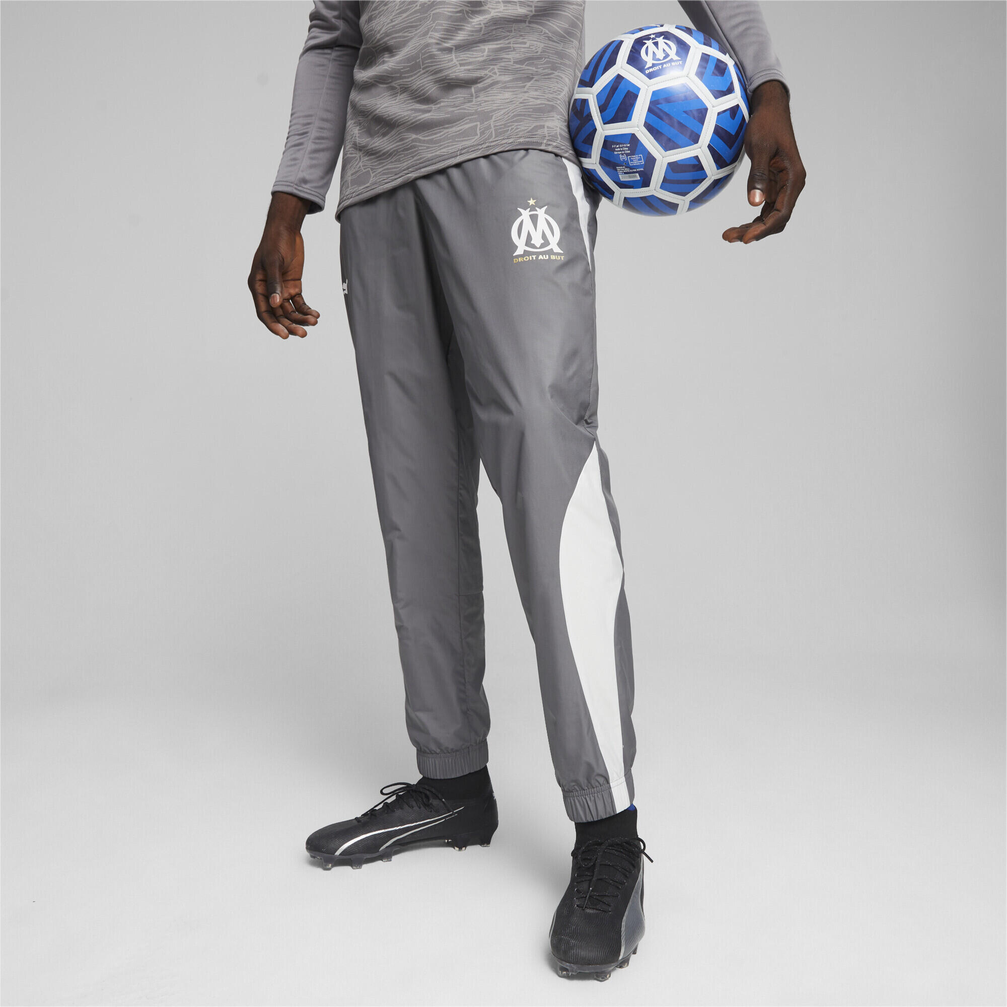 Olympique de Marseille Pre-match Fußballhose Herren PUMA Cool Dark Gray White 2/6