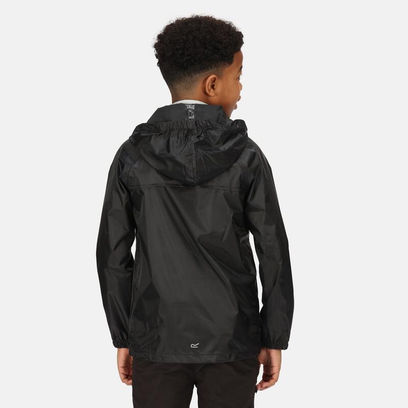 Chubasquero senderismo niño impermeable Regatta Stormbreak, negro