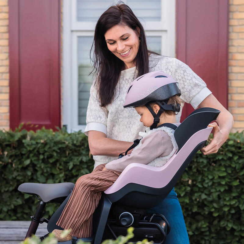 Silla Bicicleta reclinable Trasera GO Portaequipajes Rosa Bebé Pastel