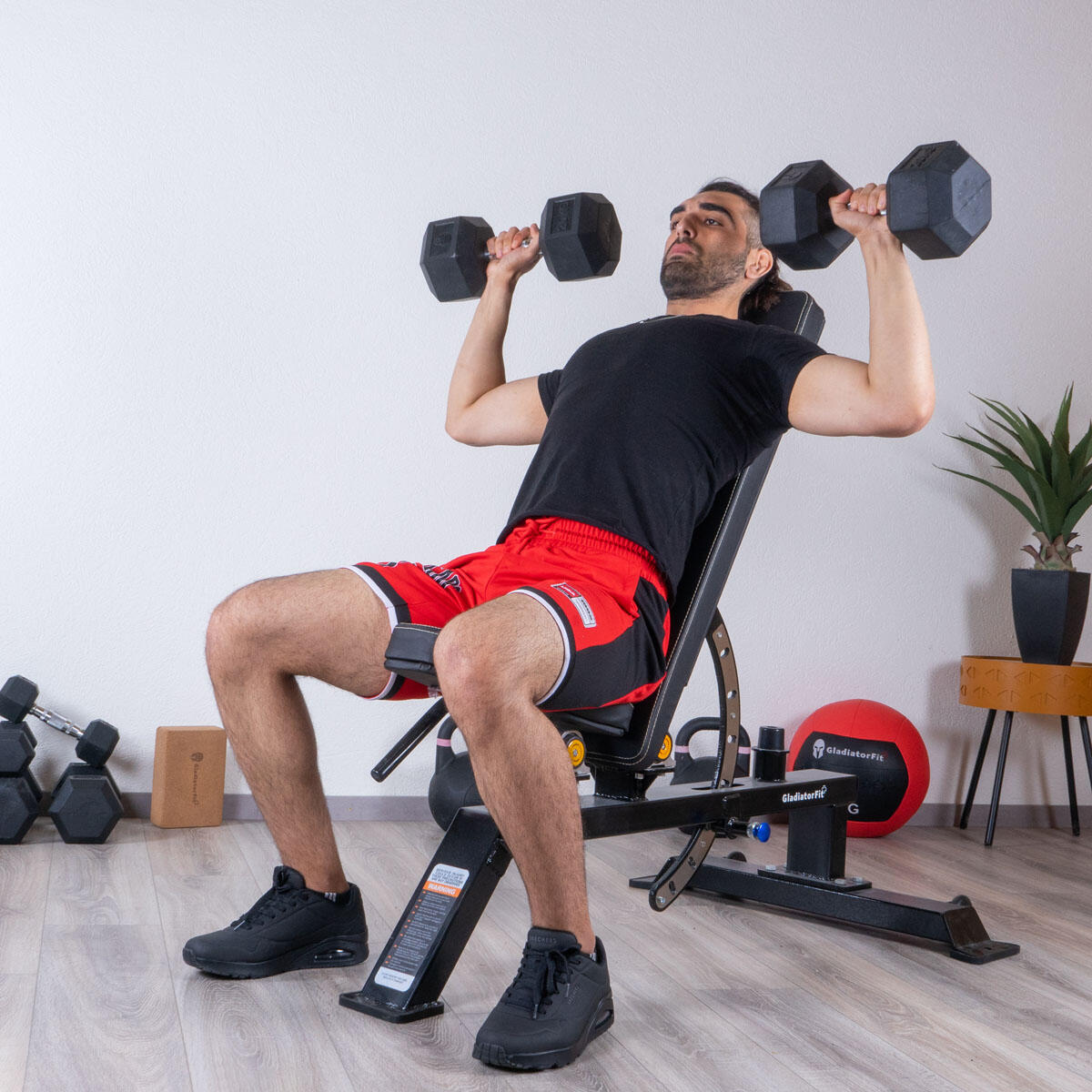 Manubrio esagonale in gomma GladiatorFit 5/5