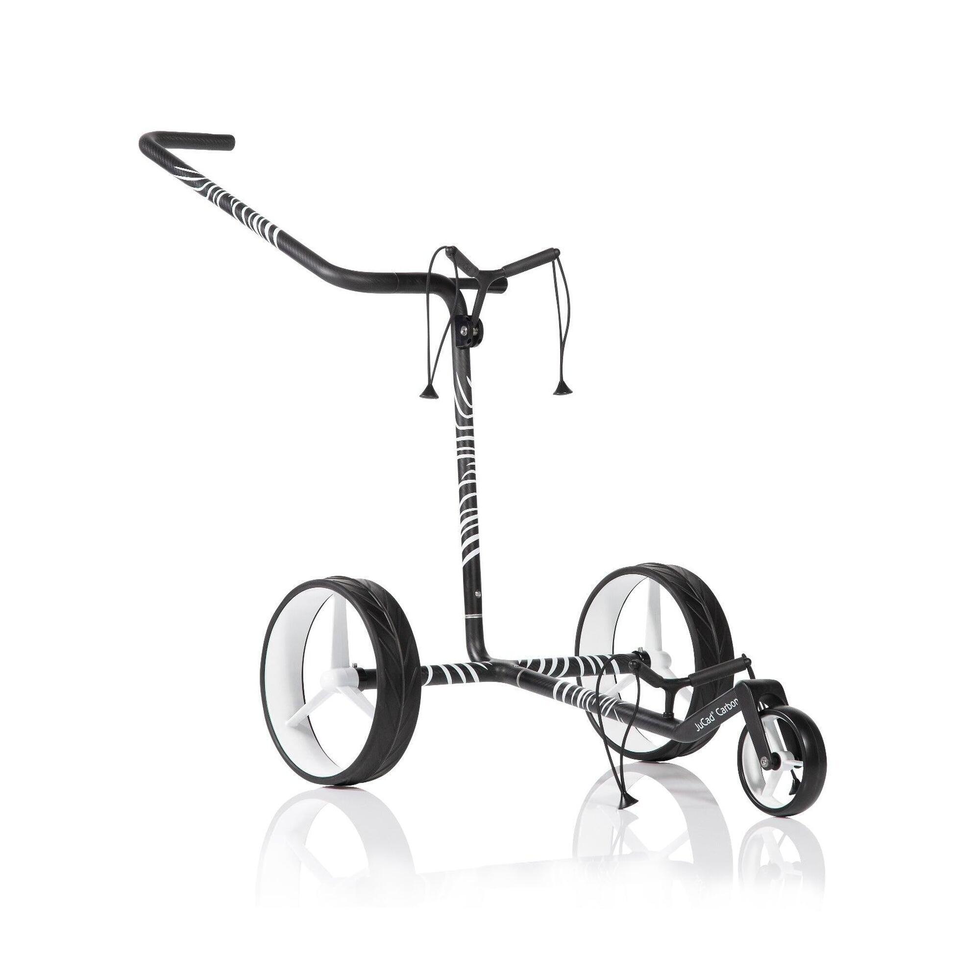 Jucad - Chariot Manuel 3 Roues Jucad Carbon Zèbre 3k - Chariot De Golf - Bleu|noir - Taille Unique - Decathlon