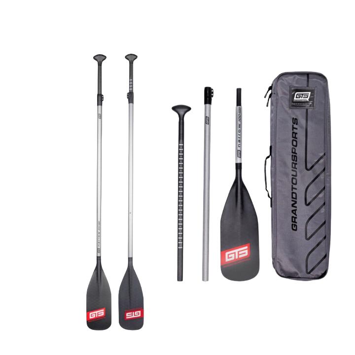 Premium Carbon SUP Paddel - 3-teilig, verstellbar 178-220 cm - sehr leicht 590 g