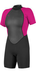 O'Neill Femmes Reactor II 2mm Back Zip Shorty Combinaison Néoprène - Black / Be