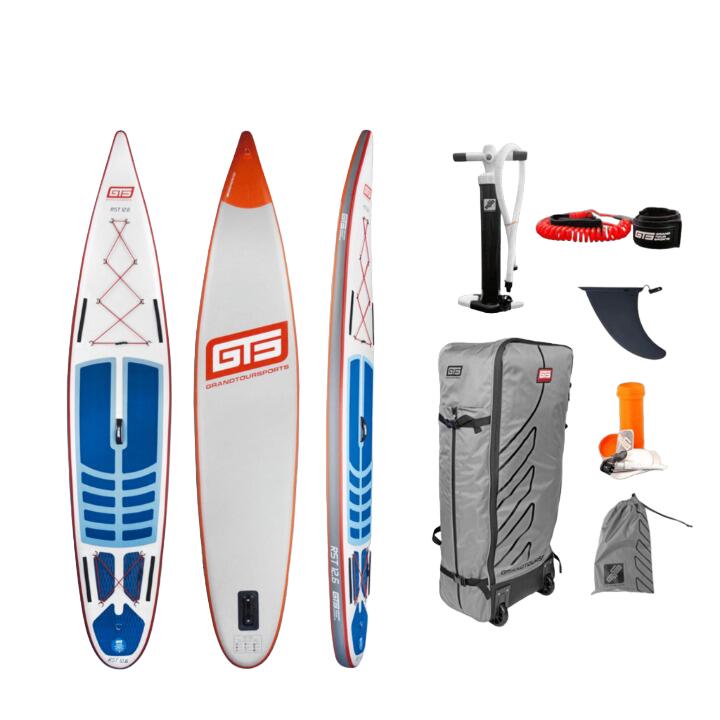 Gts Grandtoursports - Sup-board Paddle Gonflable 'rst 12.6 X 29.5' Brb Qualité Premium - Planche De Stand Up Paddle - Blanc|bleu - Decathlon
