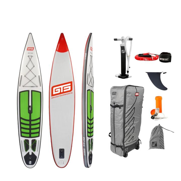 Gts Grandtoursports - Sup-board Gonflable 'rst 12.6 X 29.5' Gbw Qualité Premium! - Planche De Stand Up Paddle - Blanc|noir|vert - Decathlon