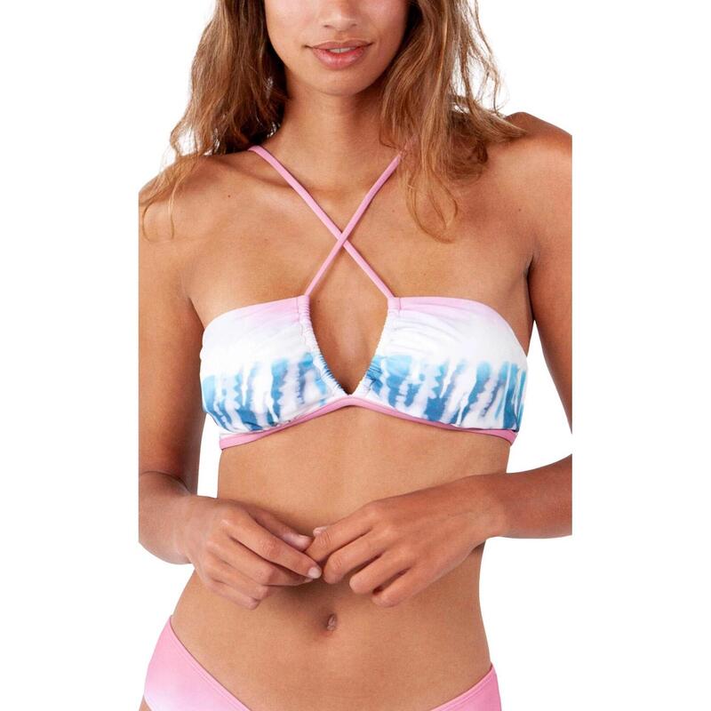 Ara Plunge Cross Back női bikini felső - rózsaszín