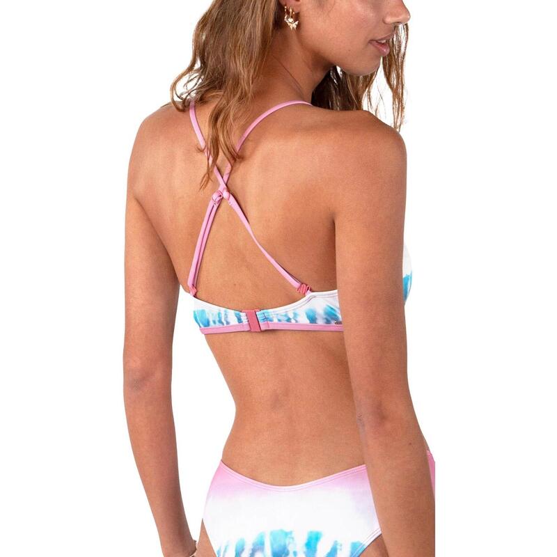 Ara Plunge Cross Back női bikini felső - rózsaszín