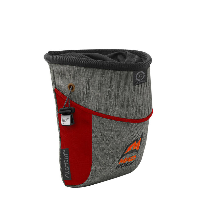 Wombat Large Climbing Chalk Bag - Grey/Red