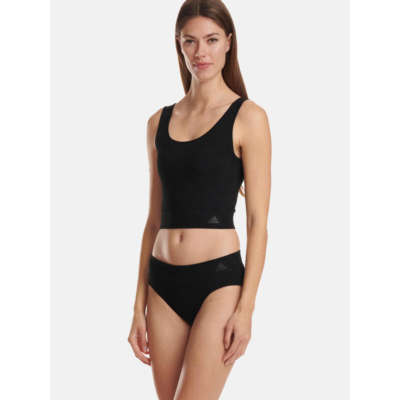 Crop-Top modern kurz Damen - Ripp Stretch schwarz