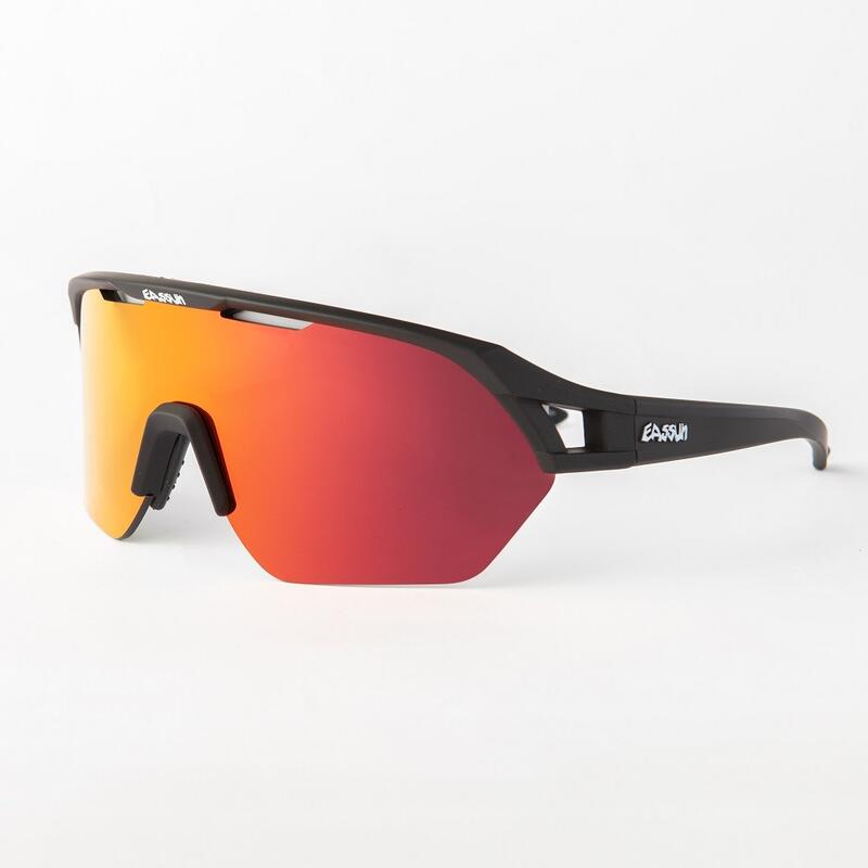 Gafas Glen negro mate lente rojo revo ciclismo Negro EASSUN