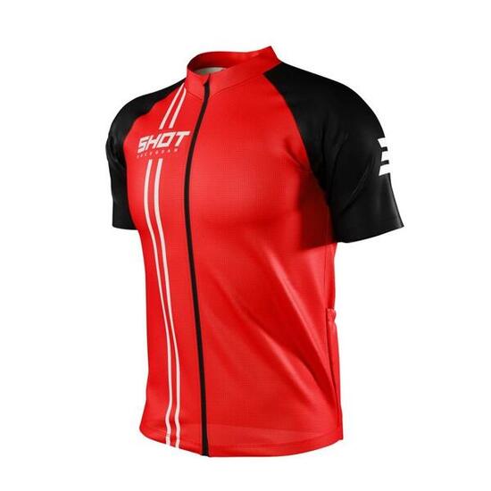 Maglia Maniche Corte Ciclismo su Strada Shot Unlimited Zip Rosso
