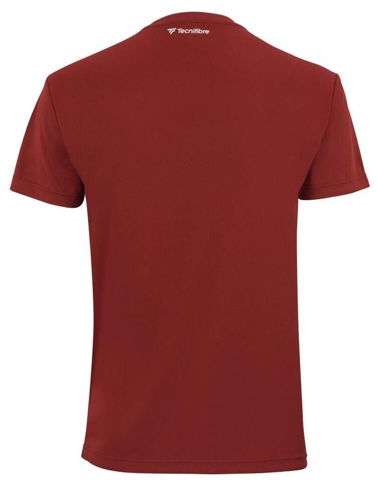 Koszulka tenisowa męska z krótkim rękawem Tecnifibre Team Tech Tee cardinal