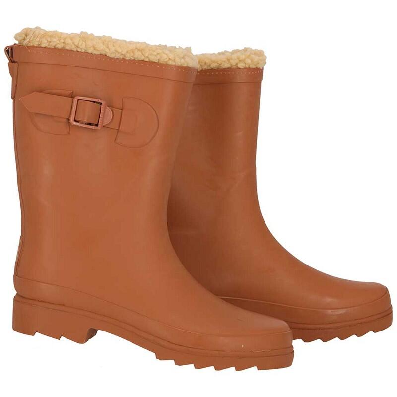 XQ | Bottes de pluie femme | Fausse fourrure | Brun | Taille 38