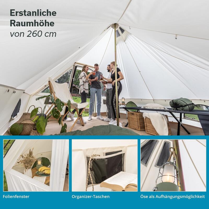 Tipi tent Lodur Technical Cotton - 4 persoons - 290x350cm - ingenaaide tentbodem