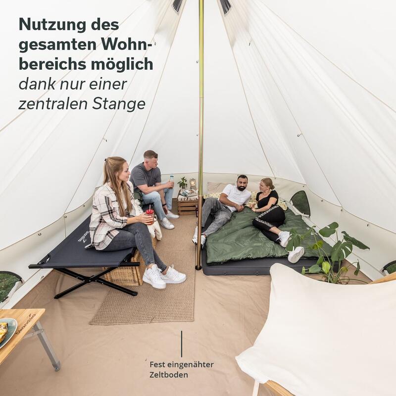 Tente Tipi Lodur coton technique - 4 personnes - 290x350cm - Tapis de sol cousu