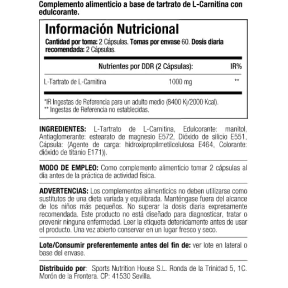 l carnitine for heart failure L-Carnitina Carnizyne 120 Caps - Starlabs