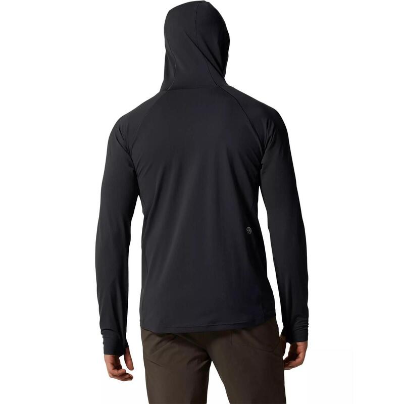 Mountain Stretch Hoody férfi hosszú ujjú sport póló - fekete