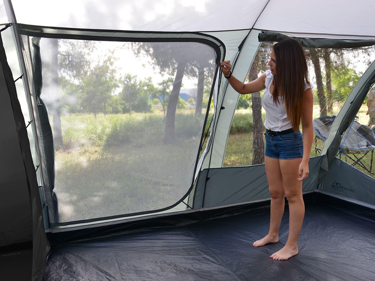 Tunneltent Falkenberg 6 Protect - familietent 6 personen - Ingenaaide tentbodem 4/7