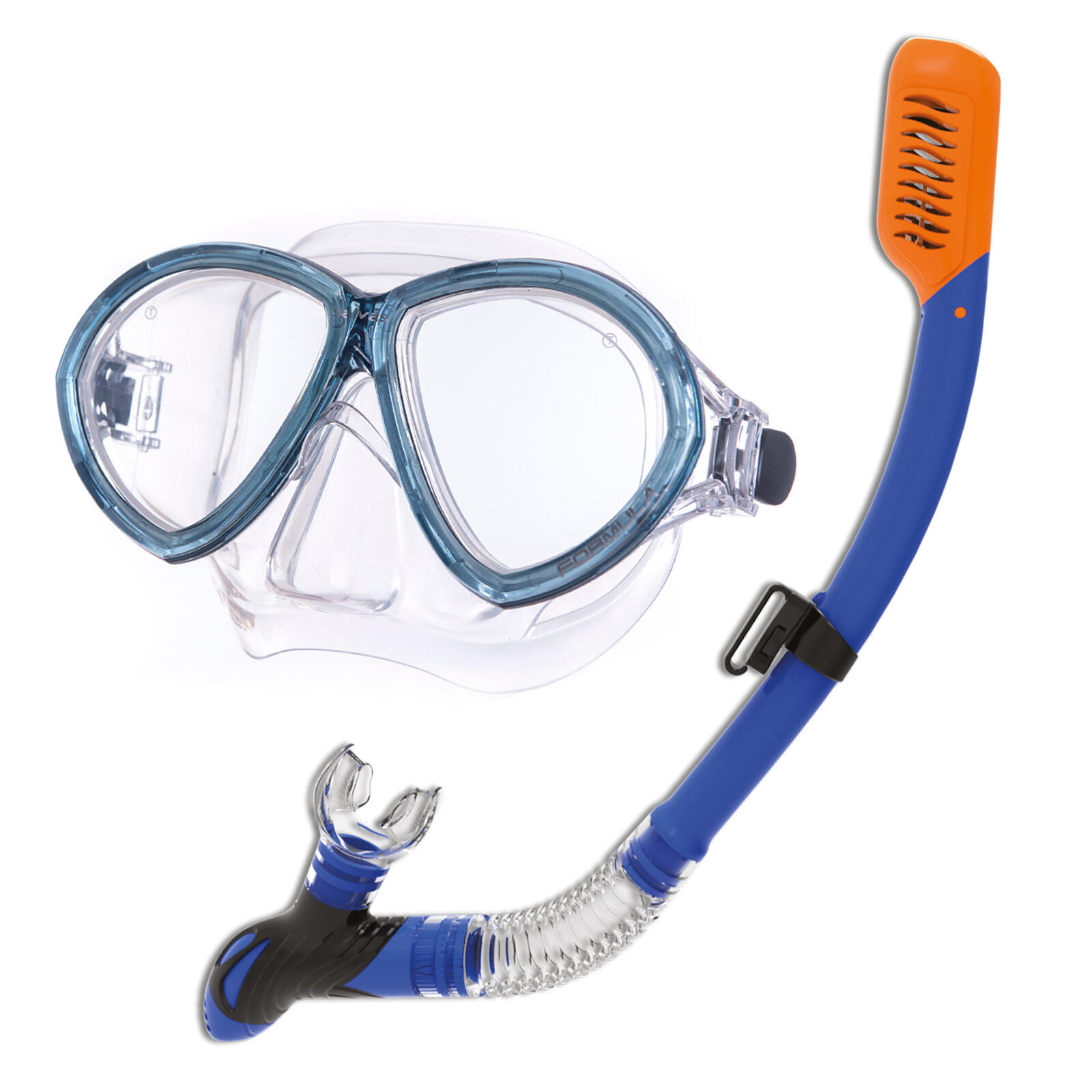 SALVAS Set Formula duikbril + snorkel duiker DryTop anti-condens silicone