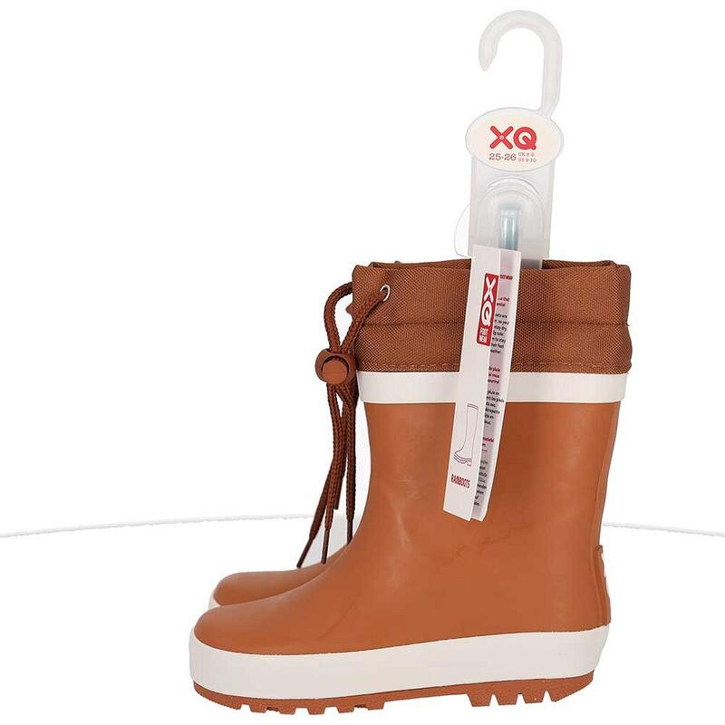 XQ | Bottes de pluie enfant | Doublure en polaire | Brun | Taille 33/34 | Bottes