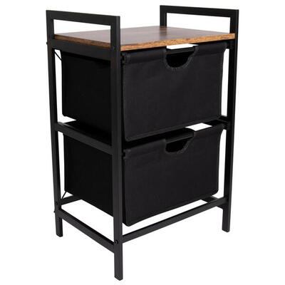 Industrial Camping Falt Schrank Eldert Stoff Schubladen Tisch Holz Stahl