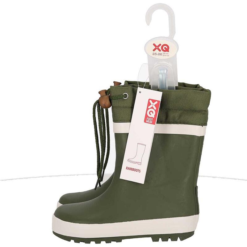 XQ | Bottes de pluie enfant | Doublure en polaire | Khaki | Taille 35/36 |