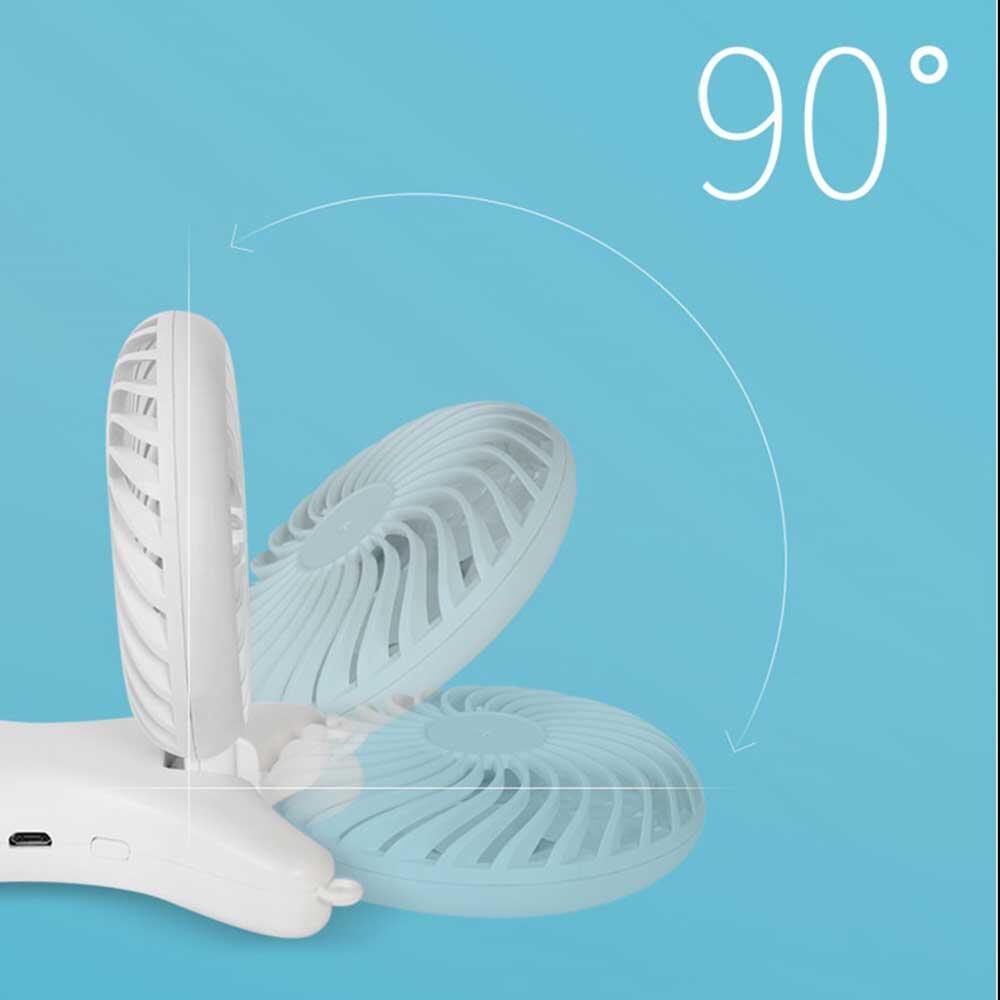 Hands-free Foldable Fan with Neck Strap - White