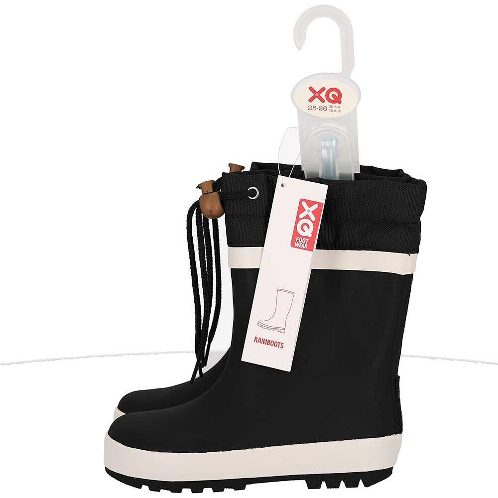 XQ Bottes de pluie enfant Doublure en polaire Noir Taille