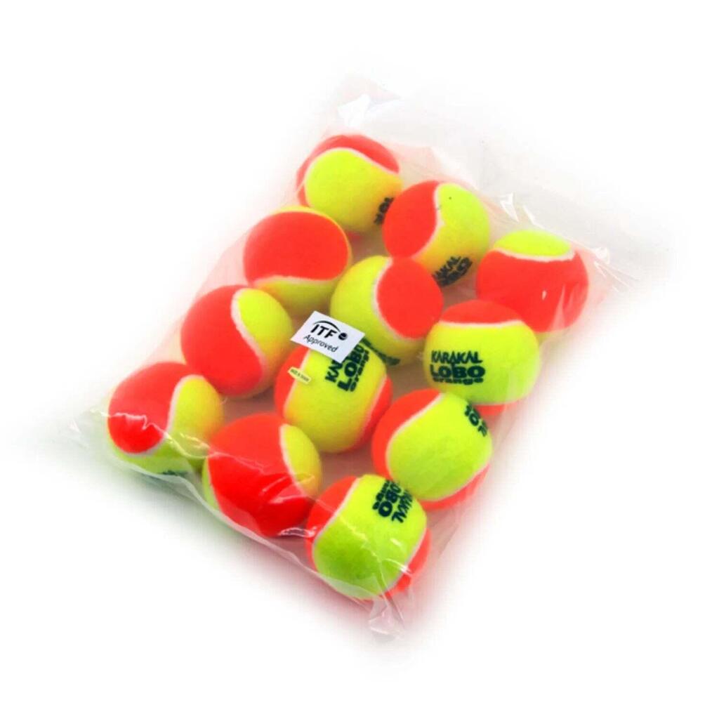 Karakal LoBo Orange Tennis ITF Approved Low Pressure & Bounce Ball - 1 Dozen