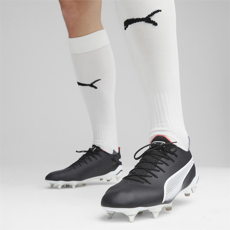 Ghete de fotbal KING ULTIMATE MxSG PUMA Black White Fire Orchid Red