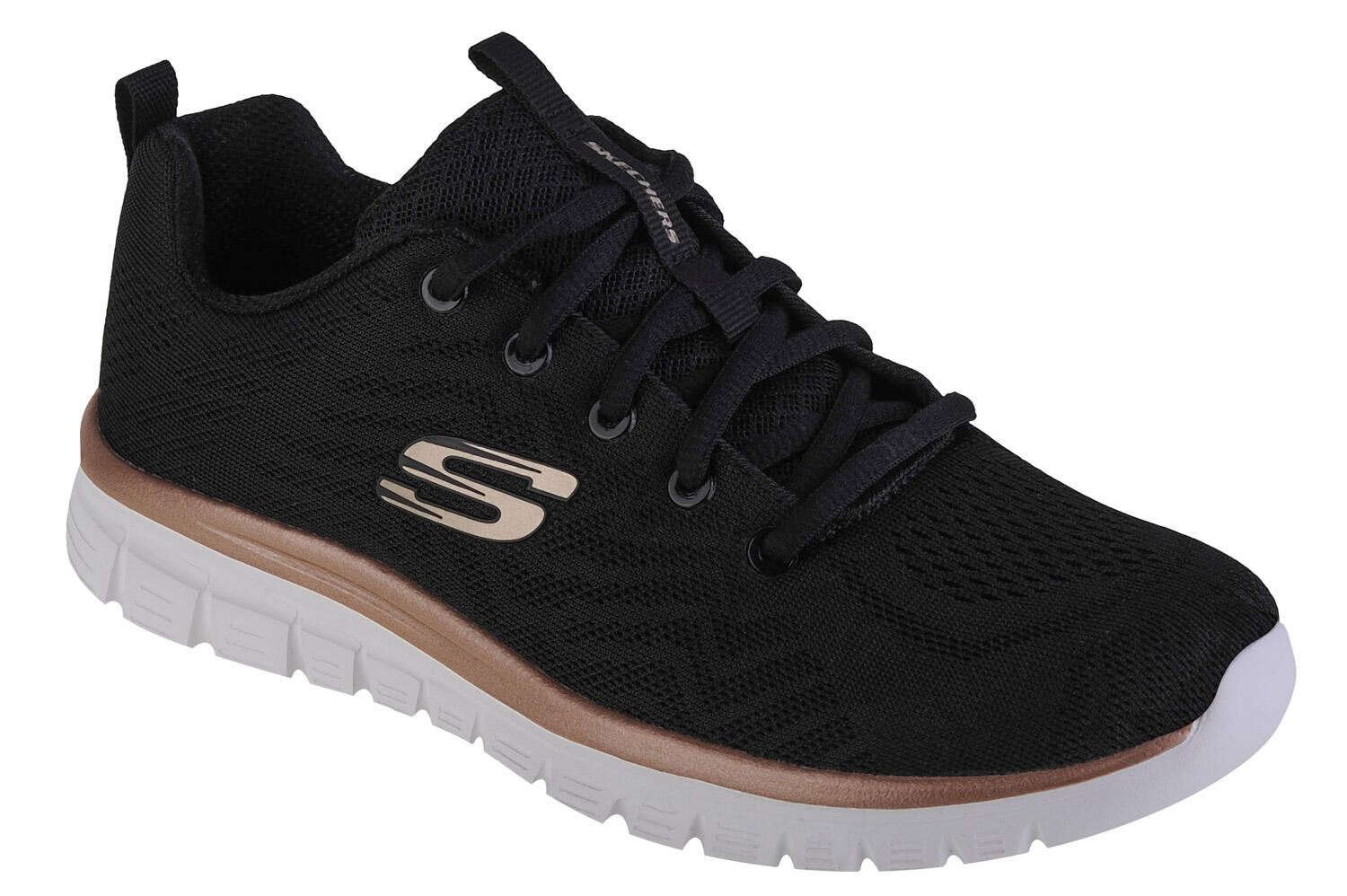 SKECHERS Dames GRACEFUL GET CONNECTED Sneaker Zwart / roségoud