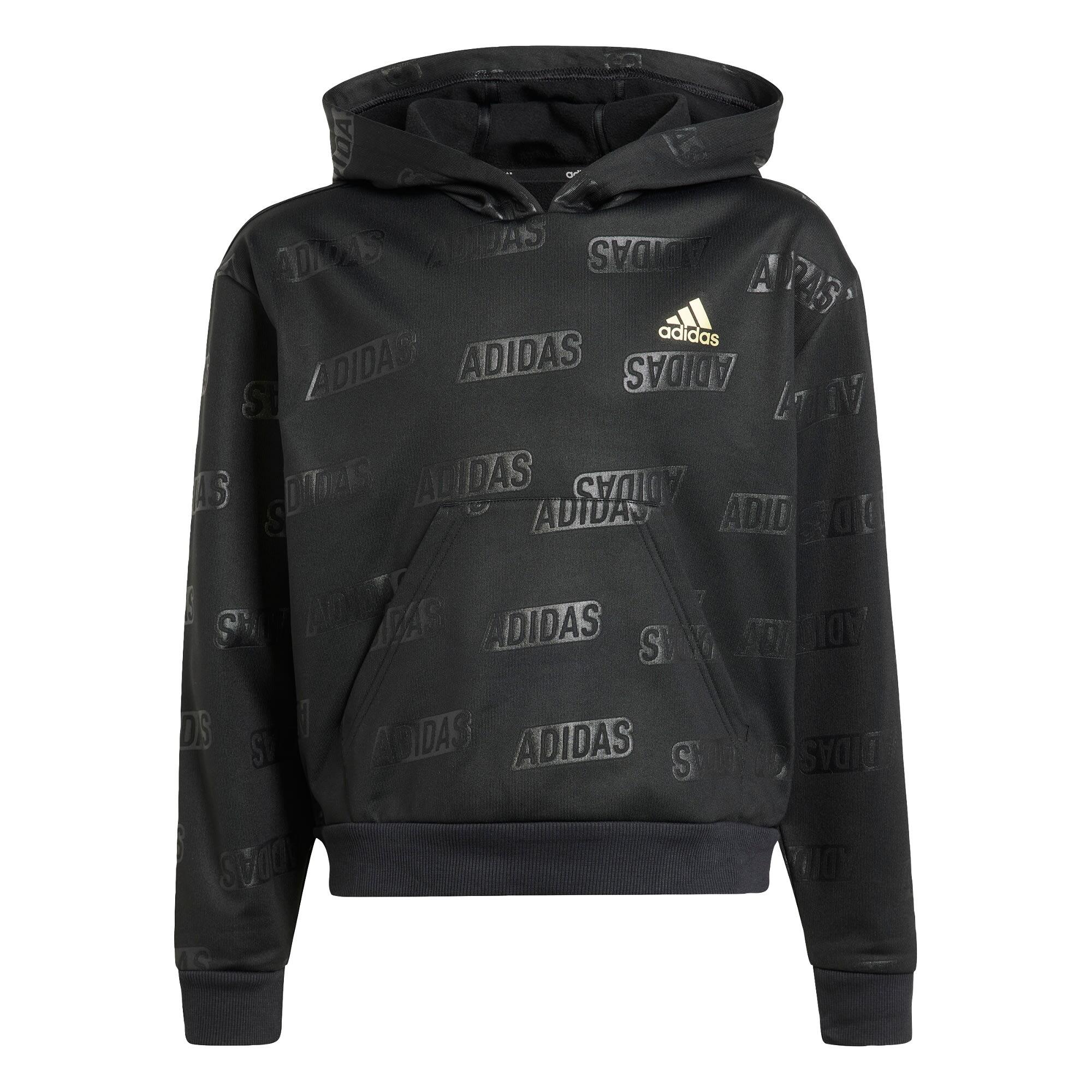 Adidas - Sweat-shirt À Capuche Brand Love Gold Debossed Enfants - Sweat-shirt - Jaune|noir - 10 À 12 Ans - Decathlon