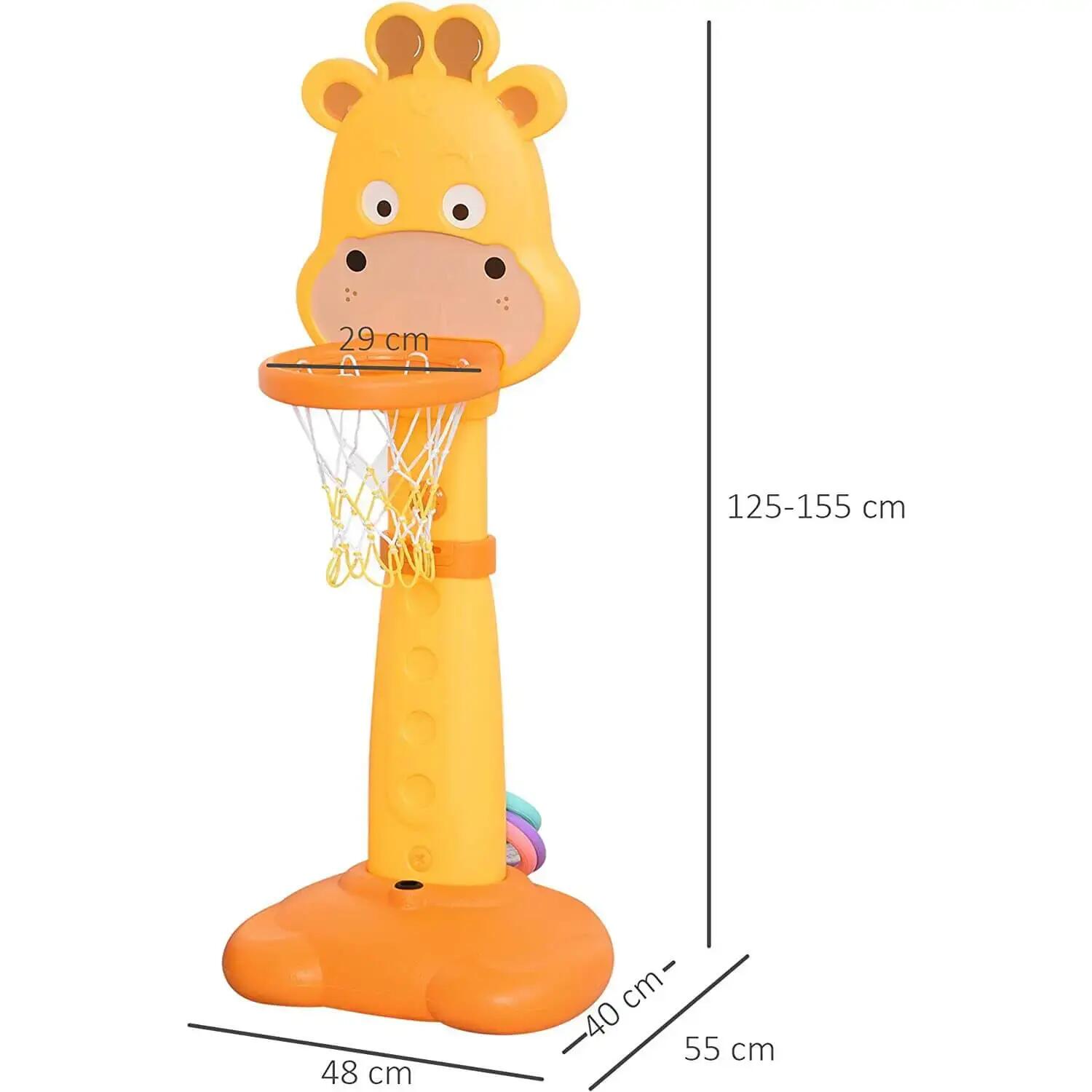 Panou de baschet multifunctional pentru copii Girafa, 126-156 cm 2/7