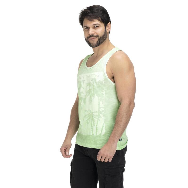 Camiseta sin mangas de playa con efecto teñido anudado para hombre