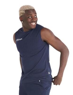 T-shirt smanicata in cotone organico da uomo Minimal