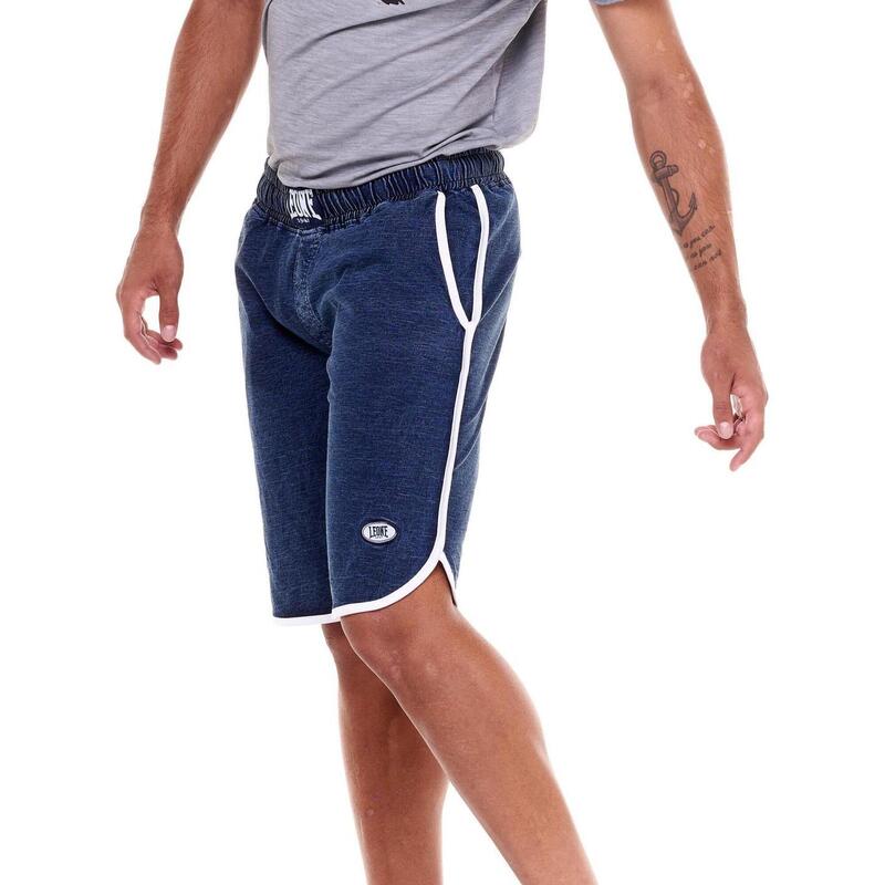 Bermudas índigo denim lavado para hombre