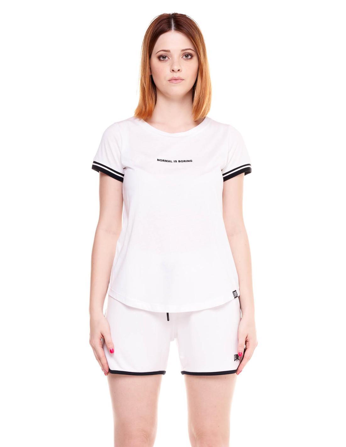 T-shirt leone 1947 modal preta e branca mulher