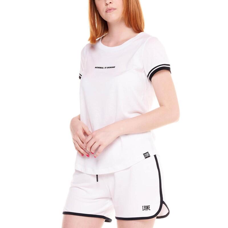 Camiseta feminina modal preta e branca