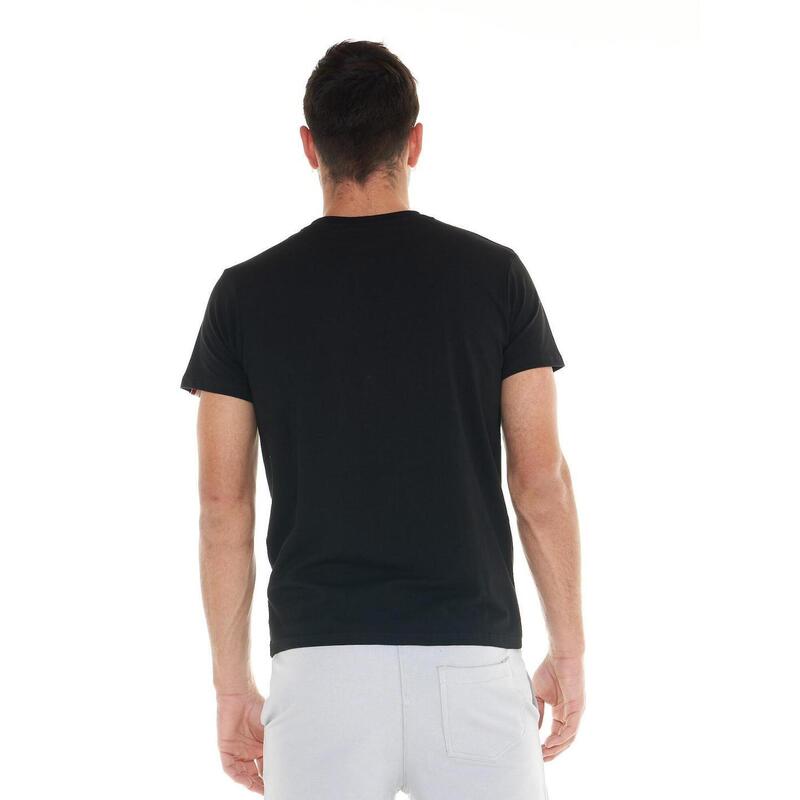Camiseta básica de manga corta con logo pequeño para hombre