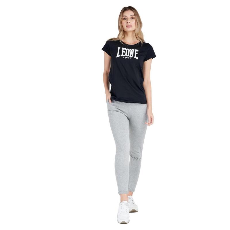 Camiseta feminina luxuosa de manga curta com logotipo grande