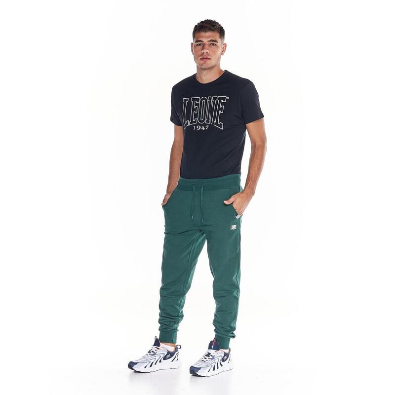 Pantalon basique en molleton pour homme avec cheville élastique petit logo