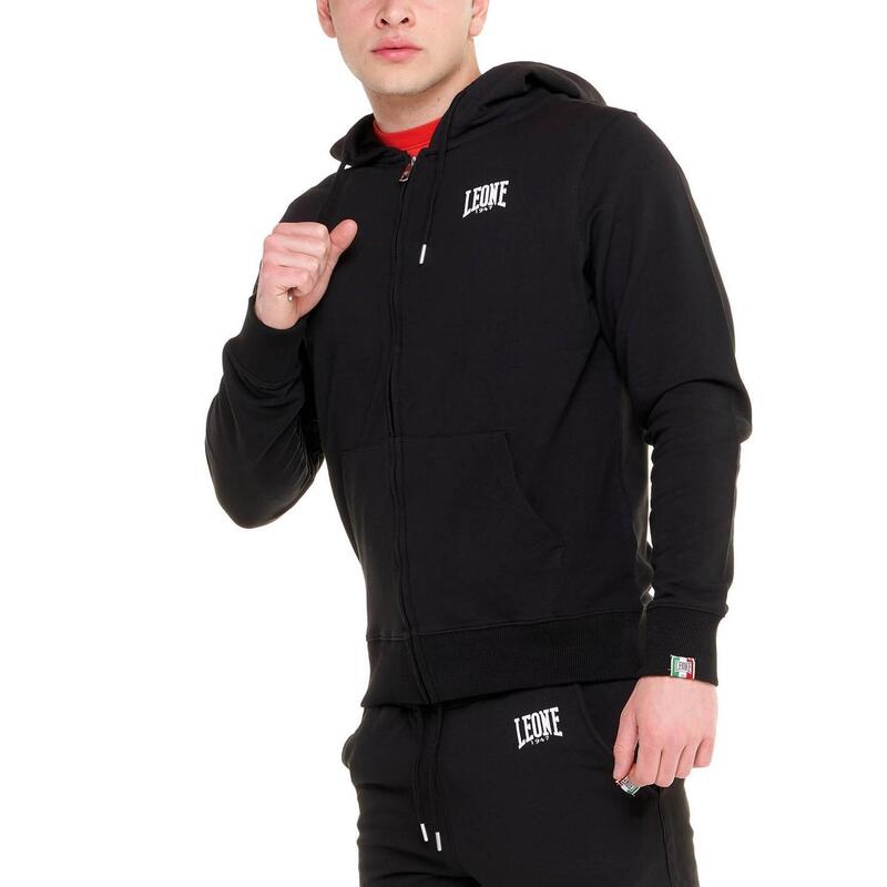 Sweat basique pour homme avec capuche et petit zip logo