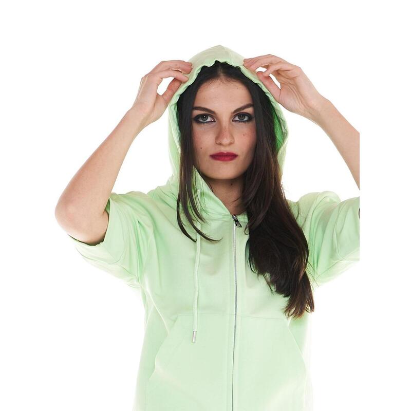 Sudadera de mujer con cremallera y manga 3/4 Leone Basic