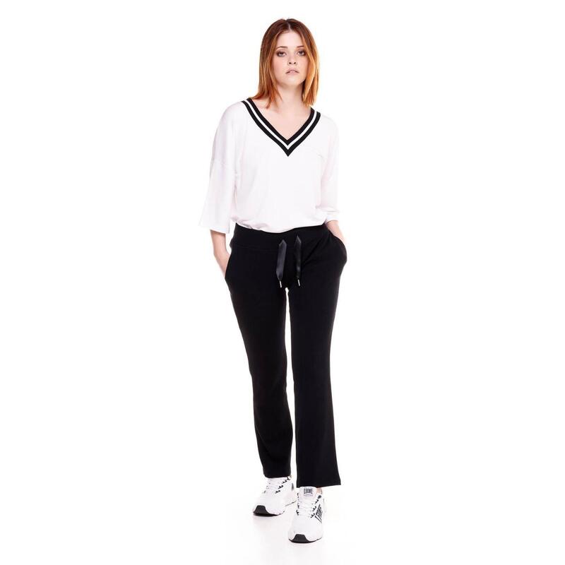 Joggers en rib de mujer Leone Black & White