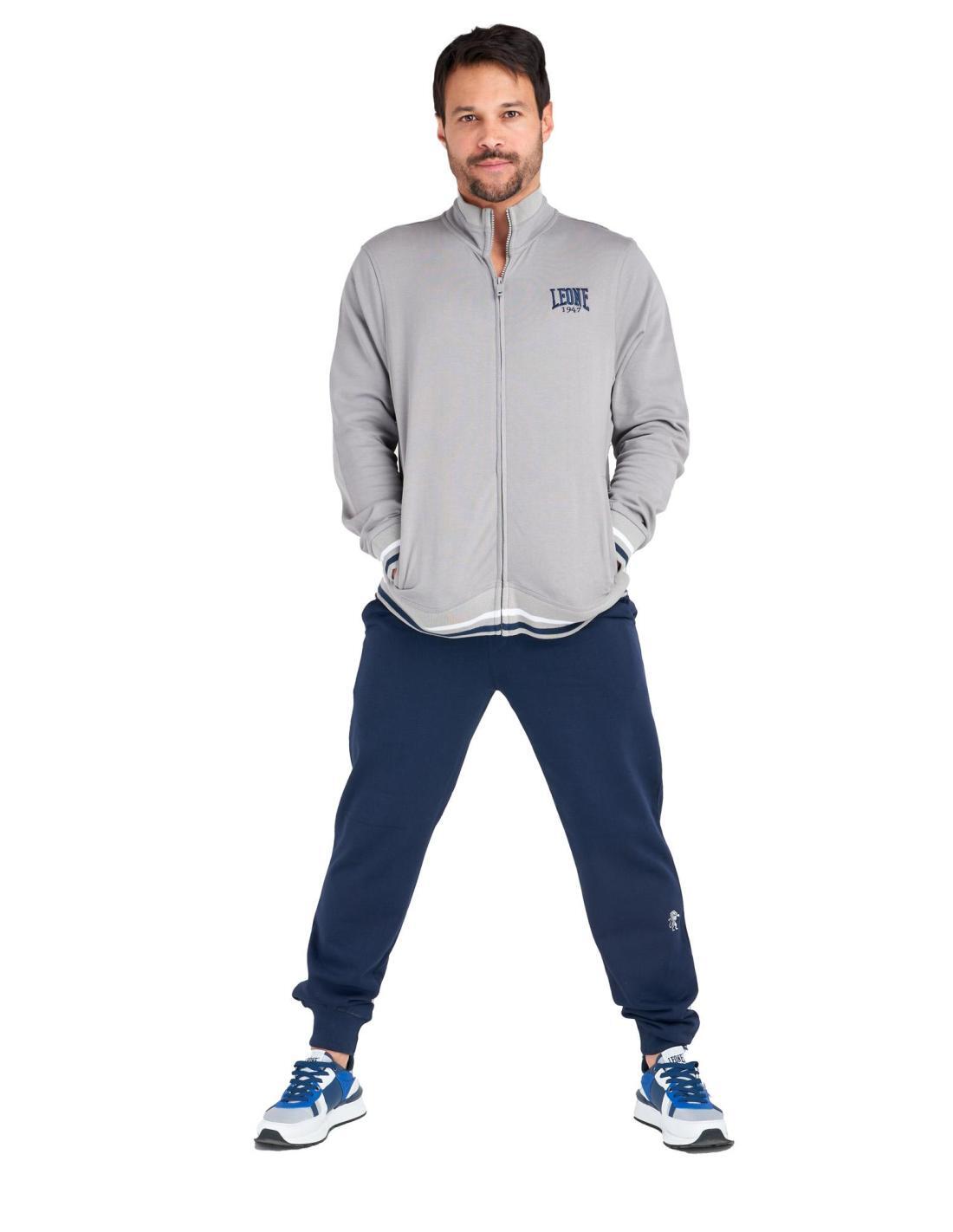 Fato de treino masculino em algodão orgânico com gola alta e fecho mínimo 2/5