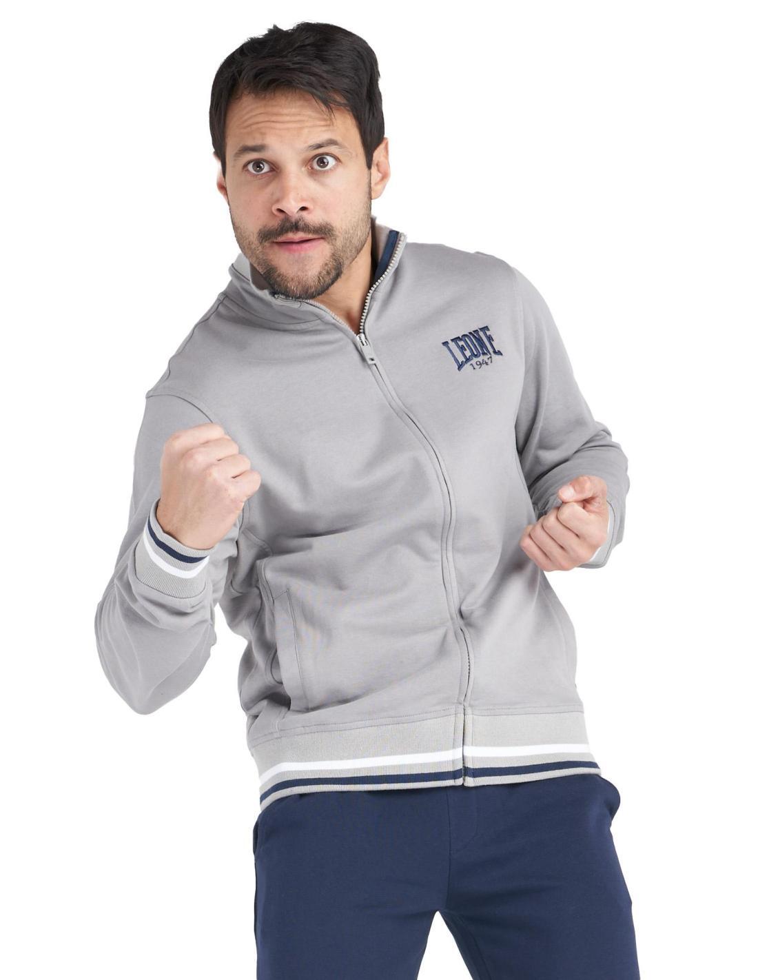 LEONE 1947 APPAREL Tuta da uomo in cotone organico con collo in piedi e zip Minimal
