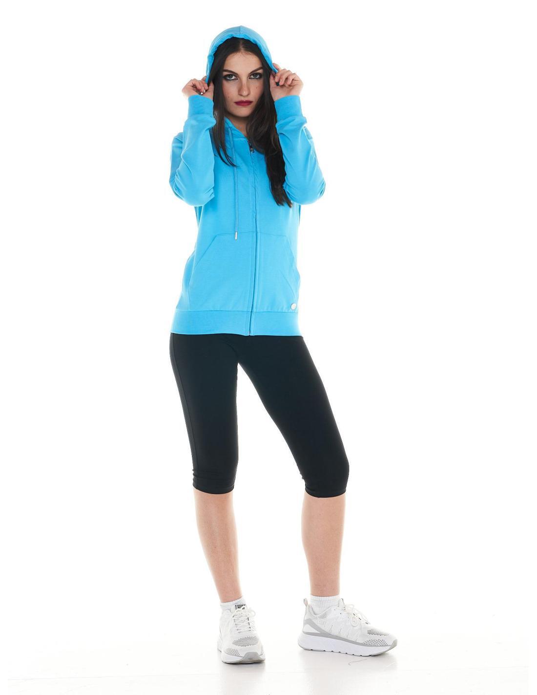 Sudadera de mujer con capucha y cremallera Basic 3/7