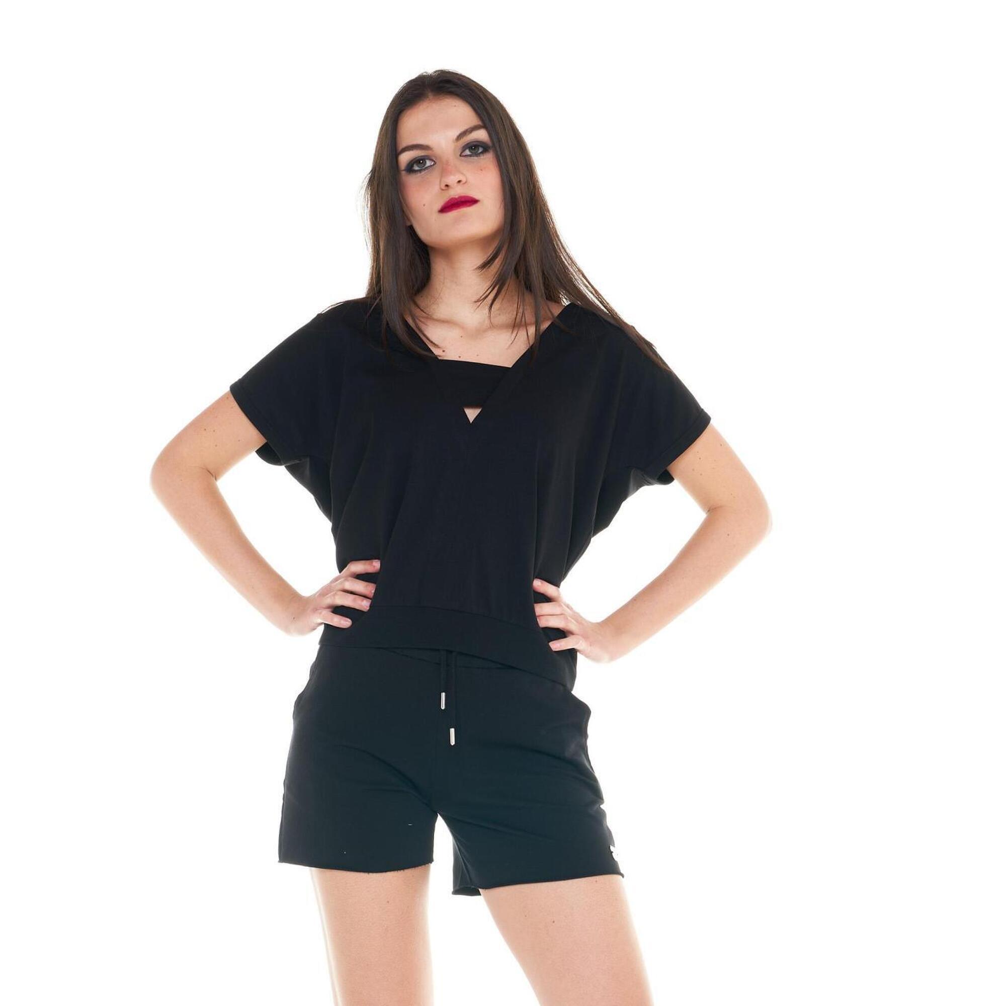 Damski T-shirt Cristal Shine o niskim kroju