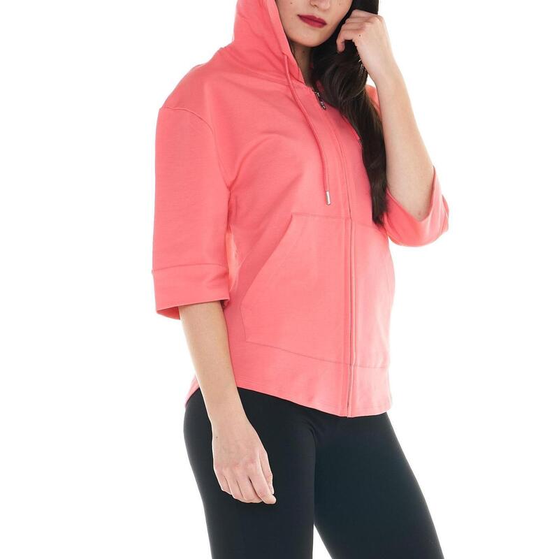 Hanorac de dama cu gluga si maneci 3/4 Leone 1947 Apparel Basic